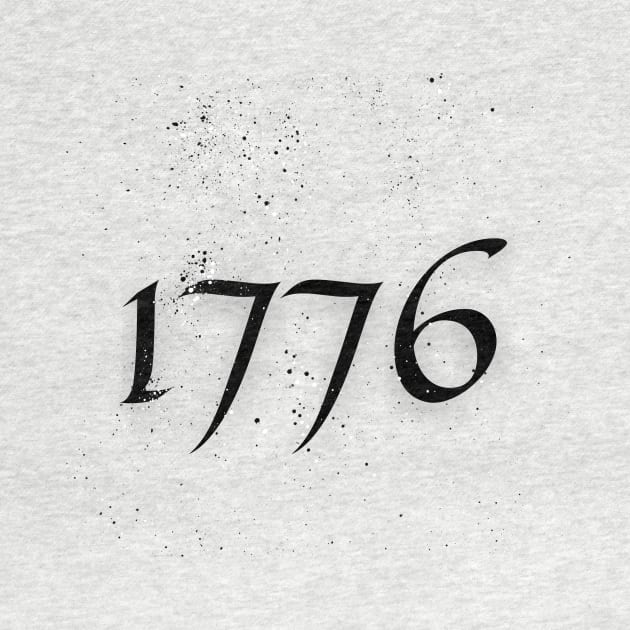 1776 - Splatter Version 1 Black Text by Underthespell